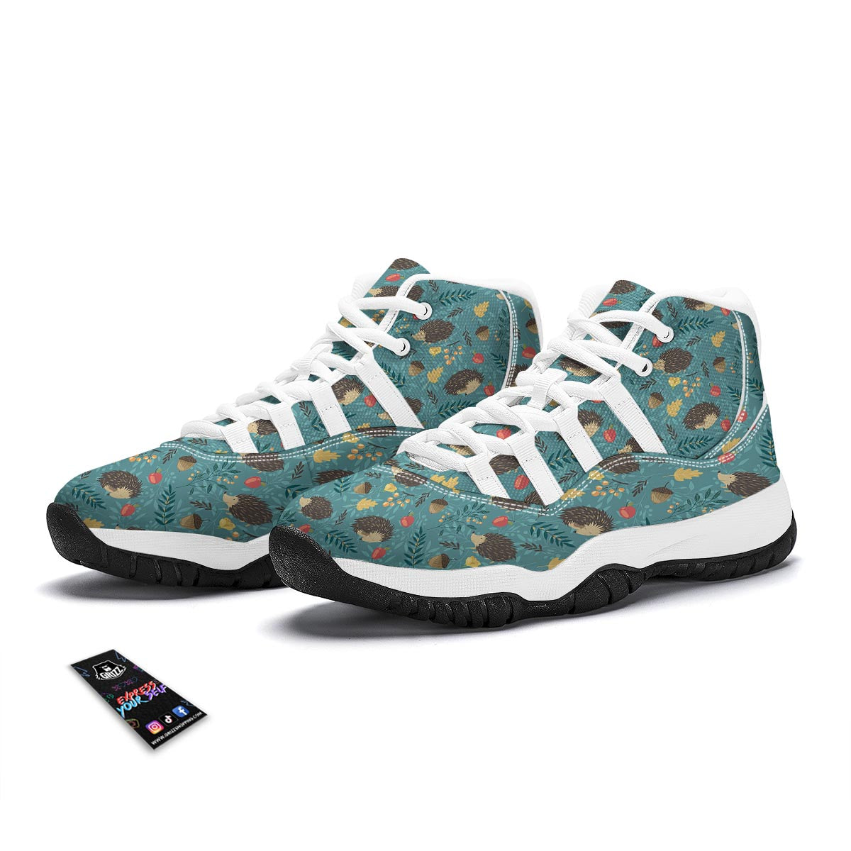 Hedgehod With Nut White Bball Shoes-grizzshop