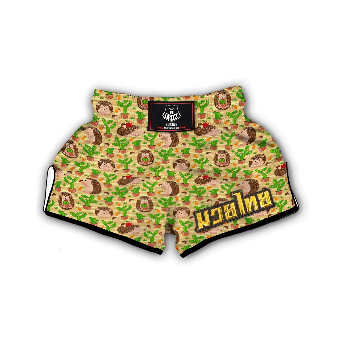 Hedgehog And Cactus Muay Thai Boxing Shorts-grizzshop