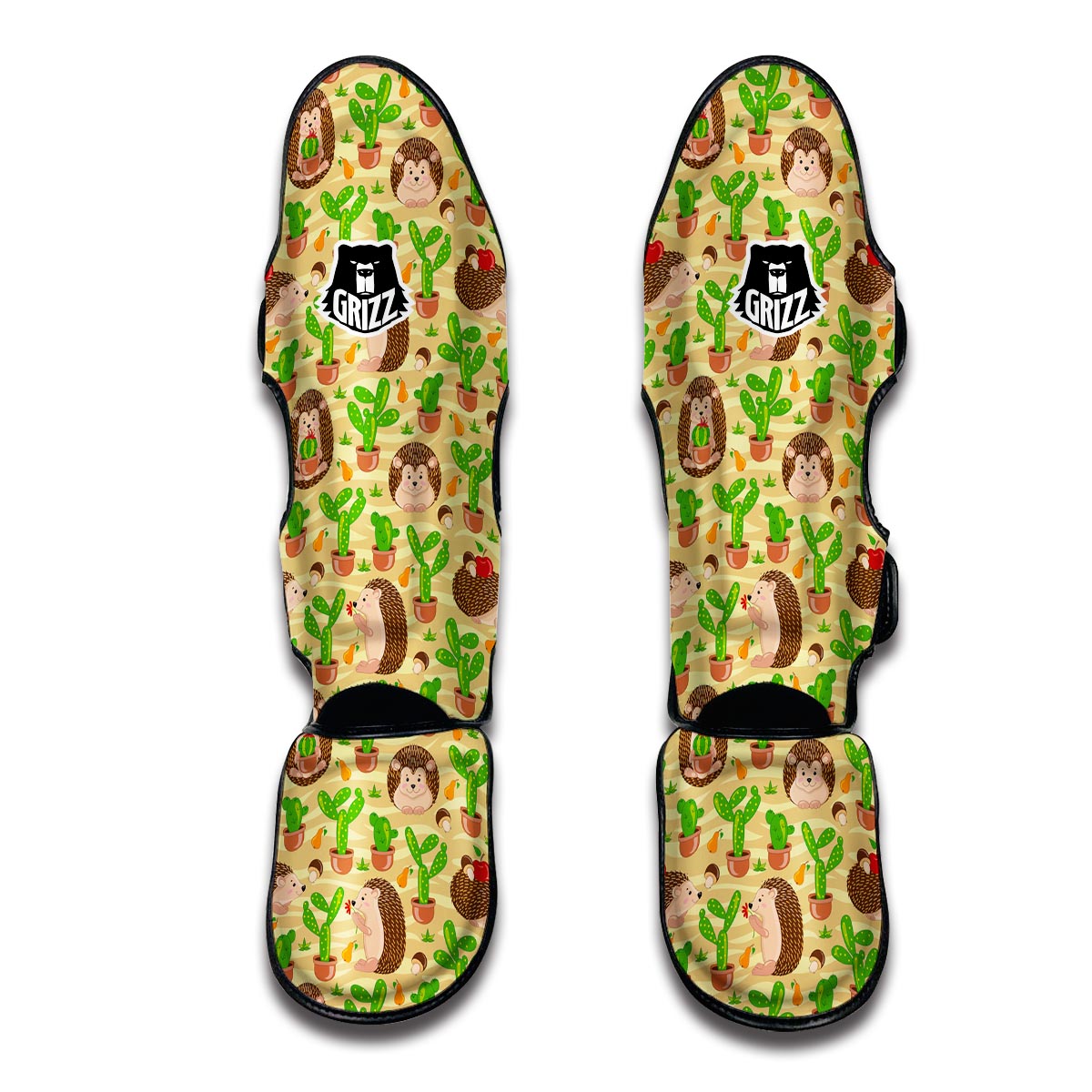 Hedgehog And Cactus Muay Thai Shin Guards-grizzshop