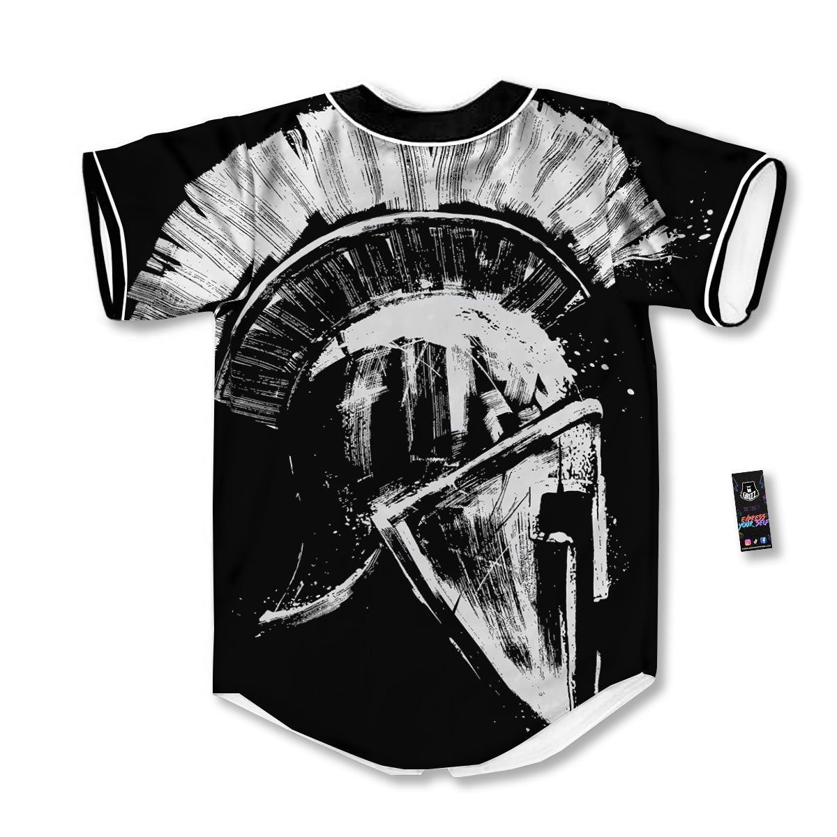 Helmet Ancient Spartan Print Baseball Jersey-grizzshop