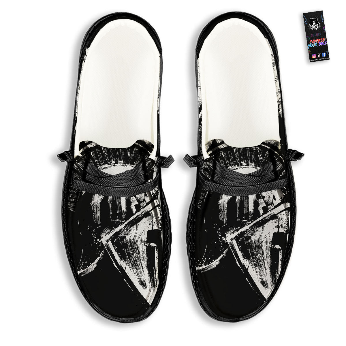 Helmet Ancient Spartan Print Black Loafers-grizzshop