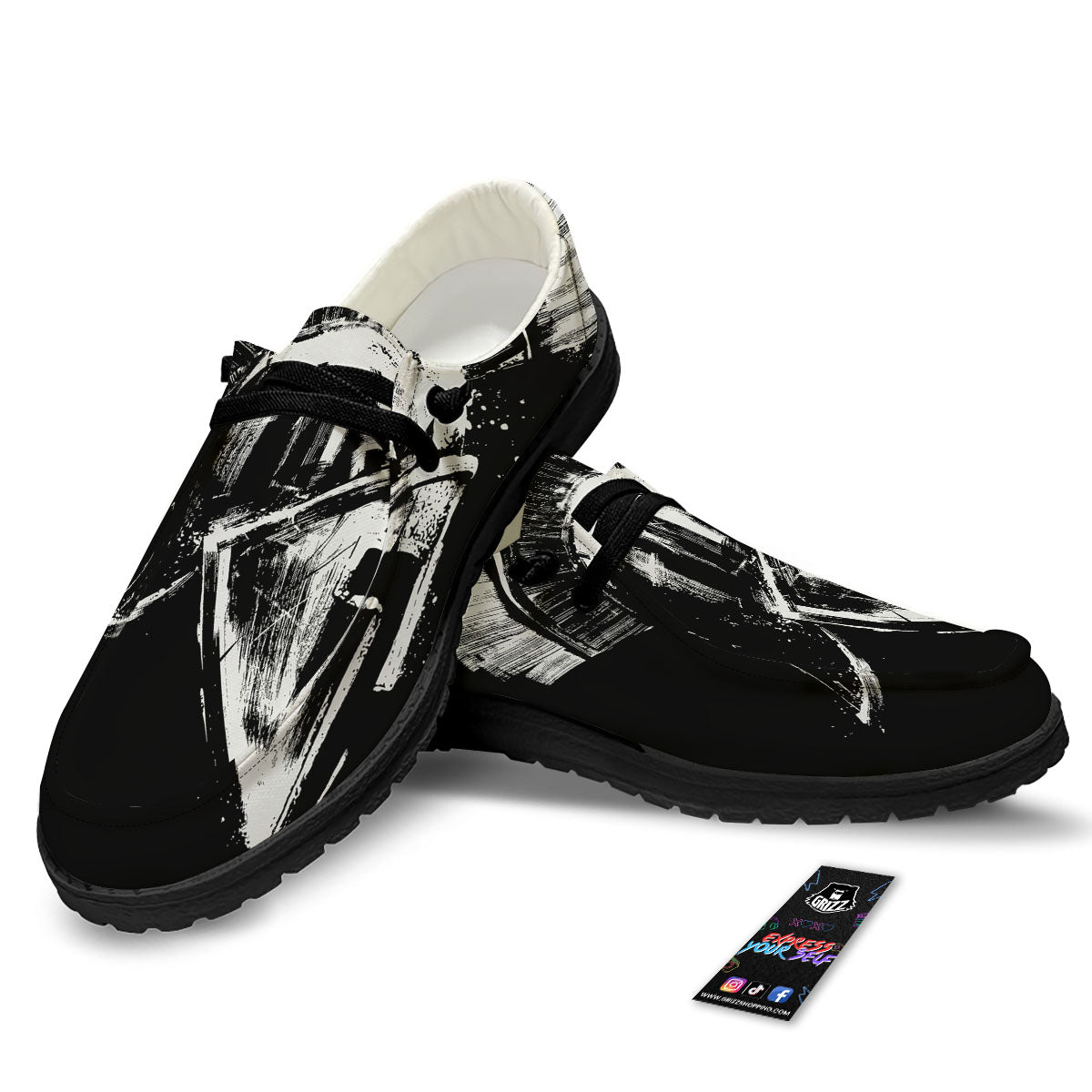 Helmet Ancient Spartan Print Black Loafers-grizzshop