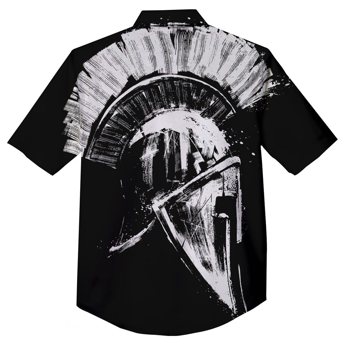 Helmet Ancient Spartan Print Button Up Shirt-grizzshop