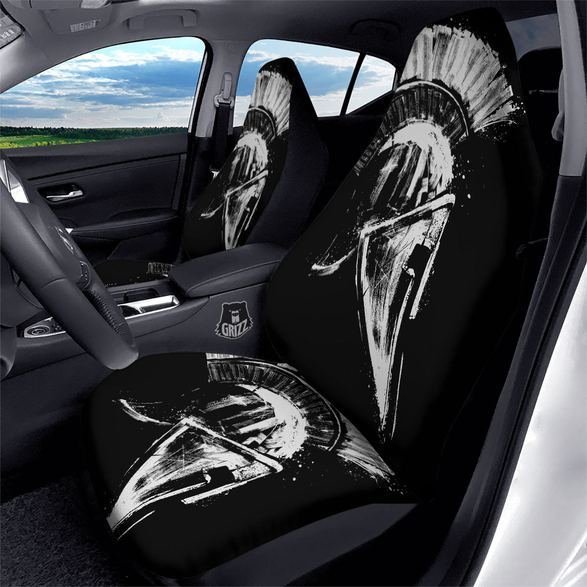 Helmet Ancient Spartan Print Car Seat Covers-grizzshop