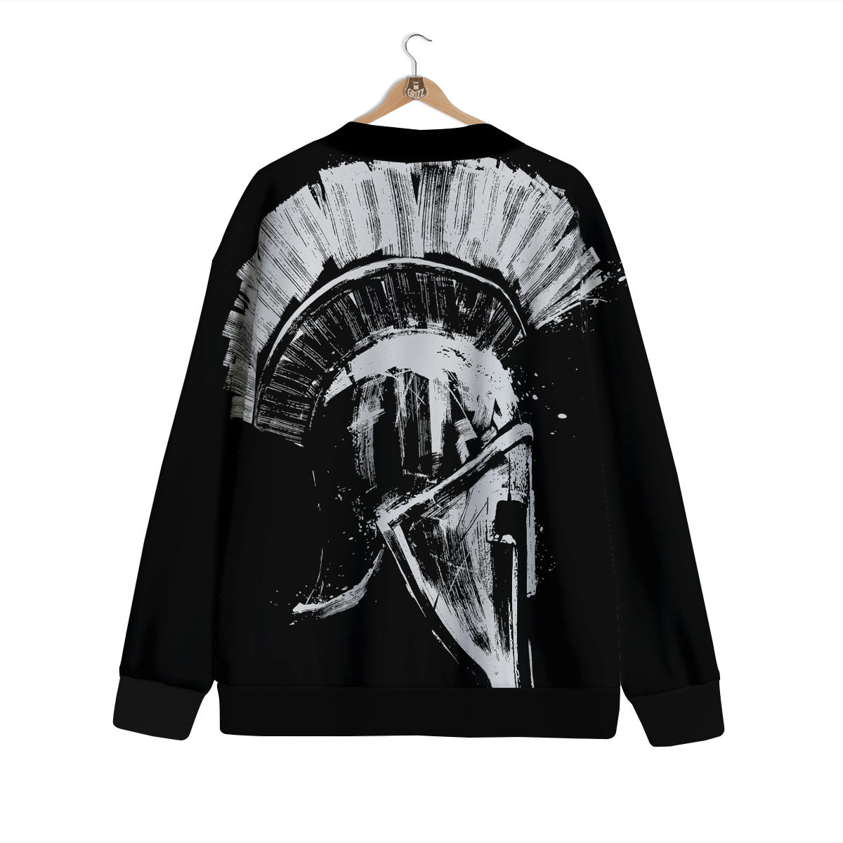 Helmet Ancient Spartan Print Cardigan-grizzshop
