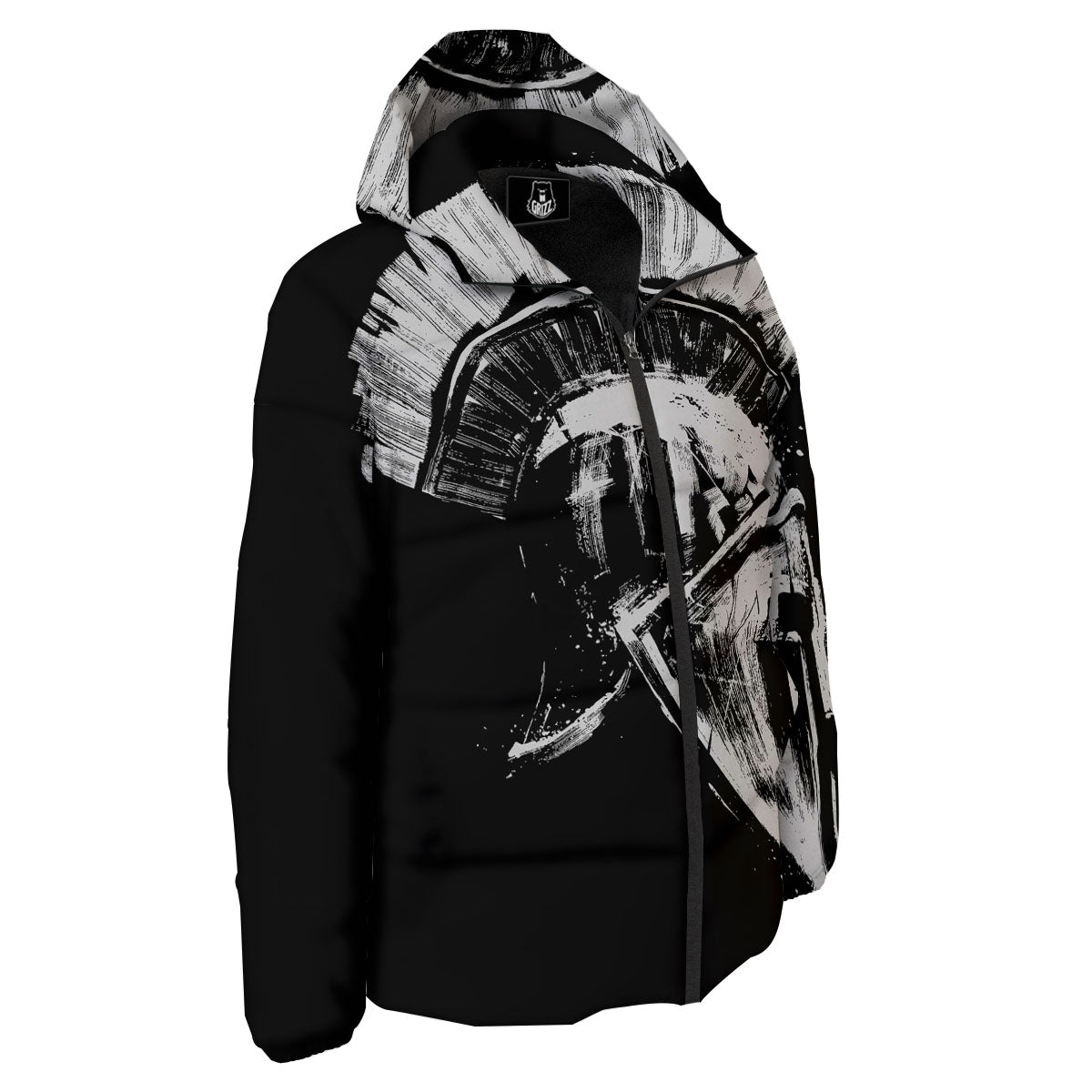 Helmet Ancient Spartan Print Down Jacket-grizzshop