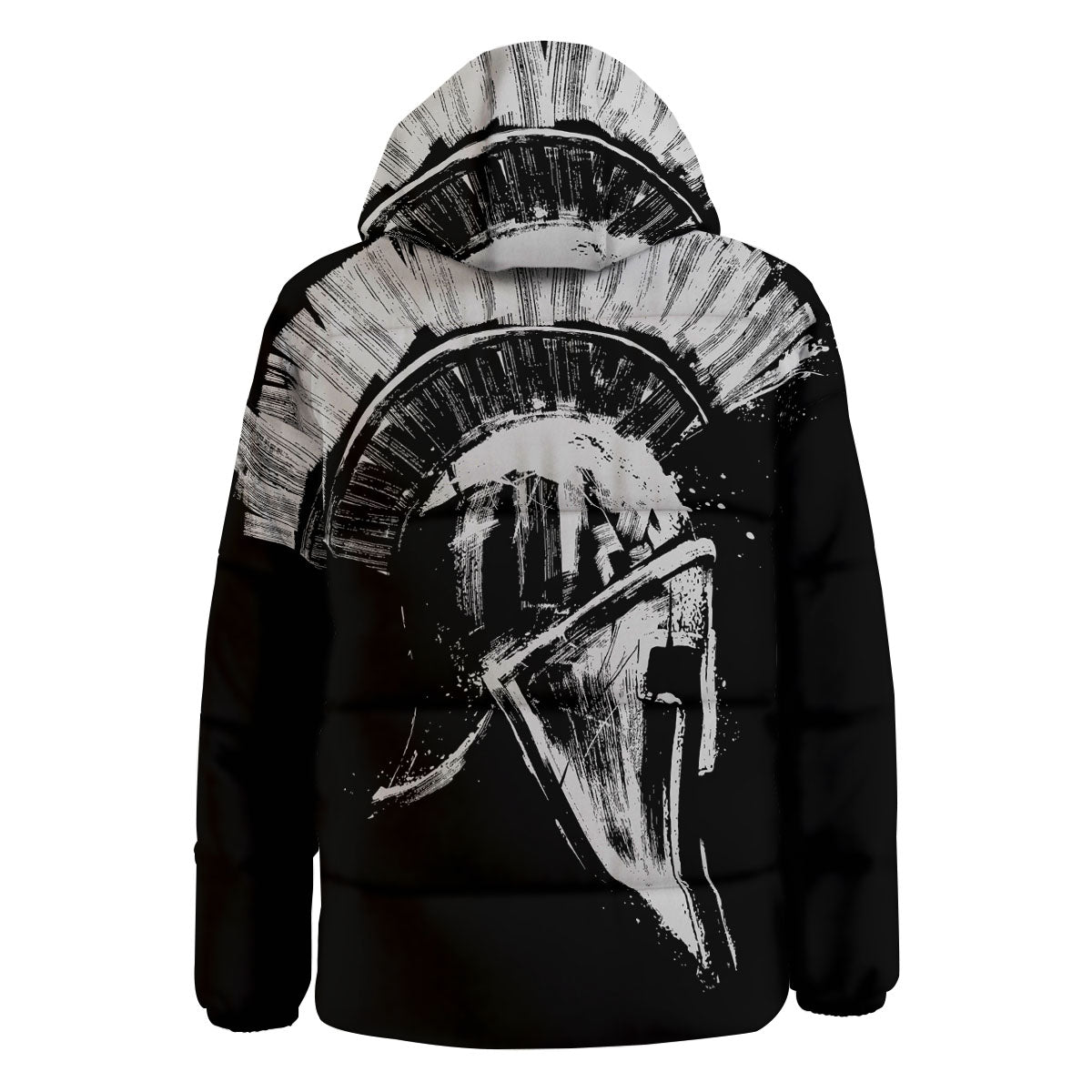 Helmet Ancient Spartan Print Down Jacket-grizzshop