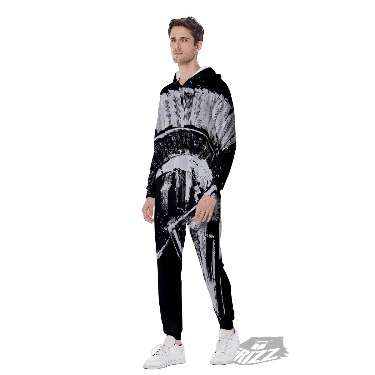 Helmet Ancient Spartan Print Men's Jumpsuit-grizzshop