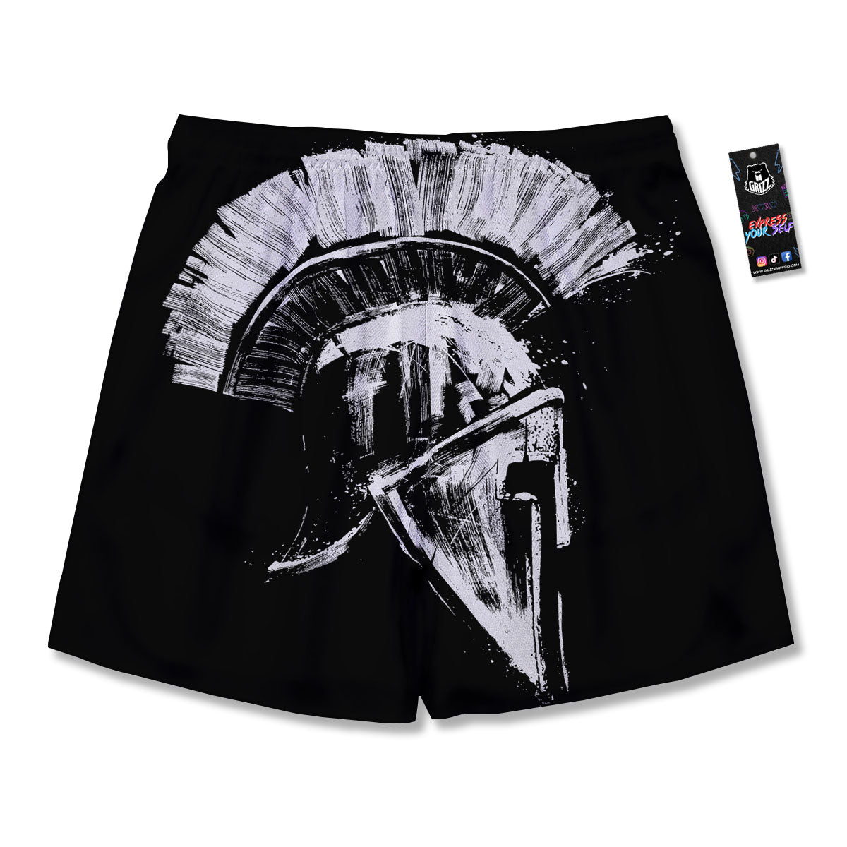 Helmet Ancient Spartan Print Men's Running Shorts-grizzshop