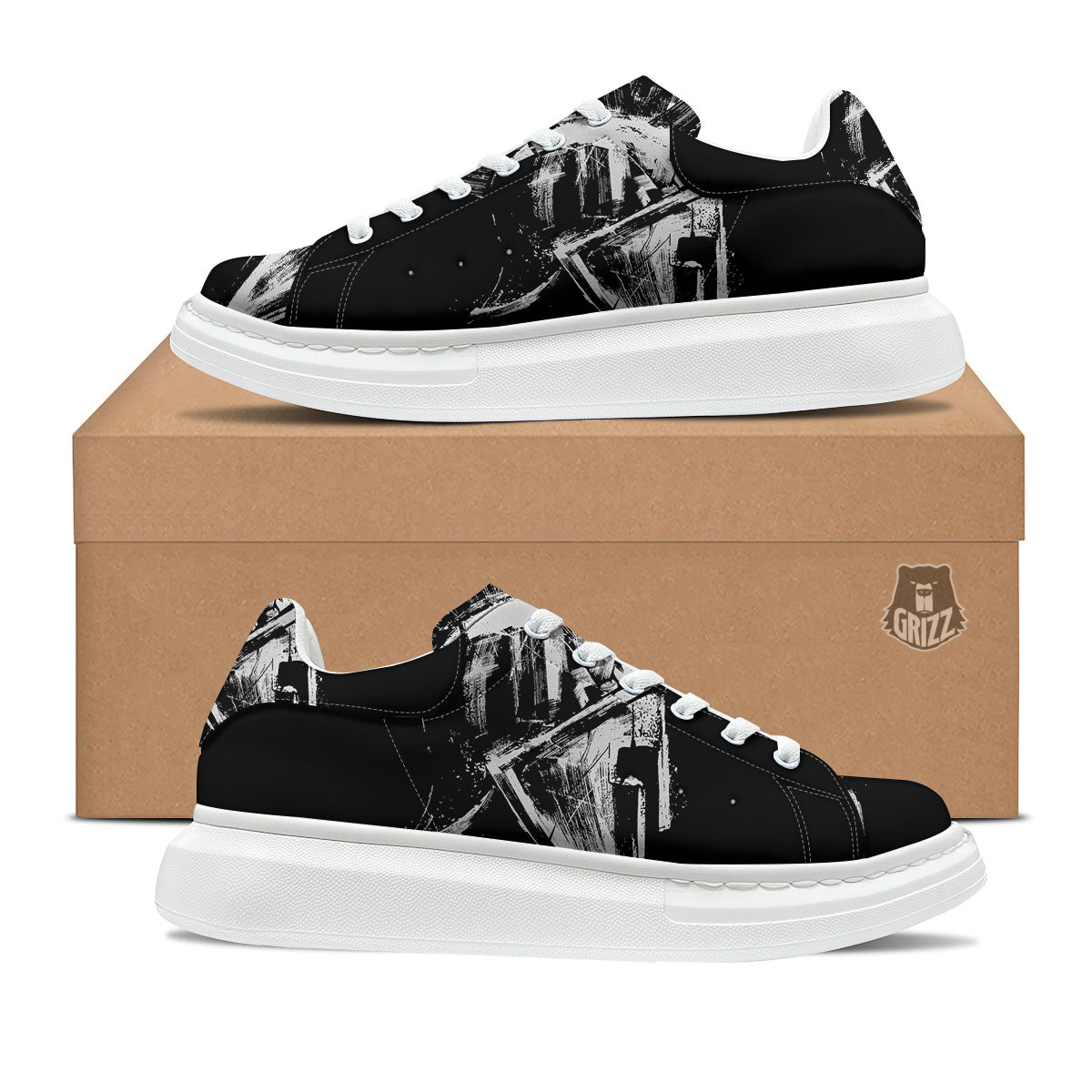 Helmet Ancient Spartan Print Platform Shoes-grizzshop