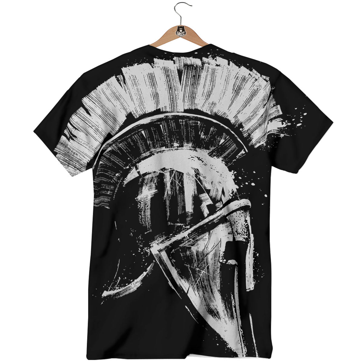 Helmet Ancient Spartan Print T-Shirt-grizzshop