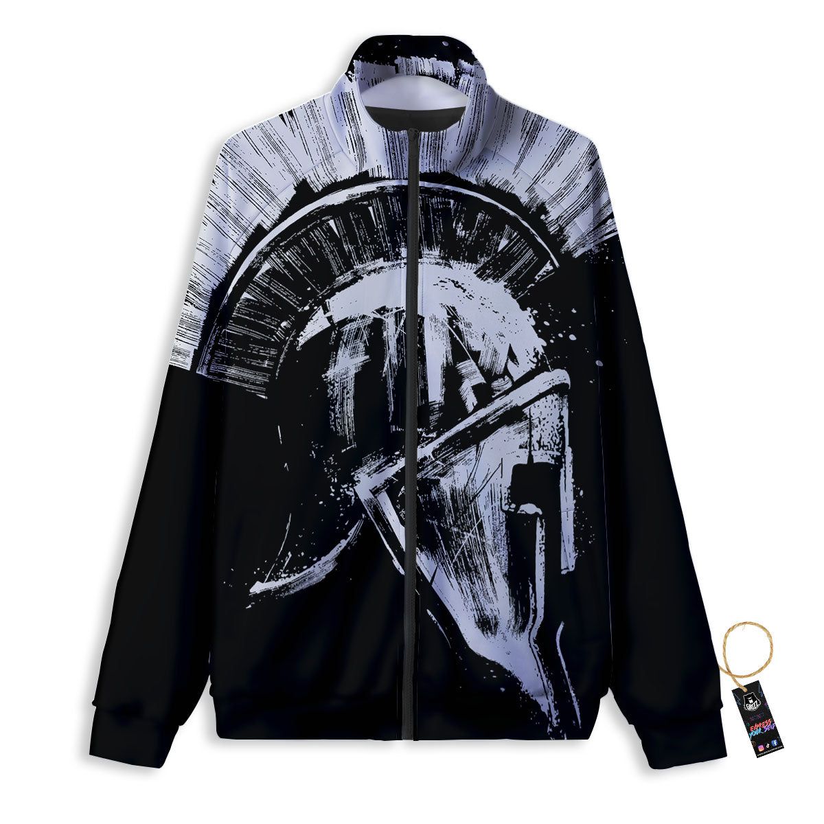 Helmet Ancient Spartan Print Track Jacket-grizzshop