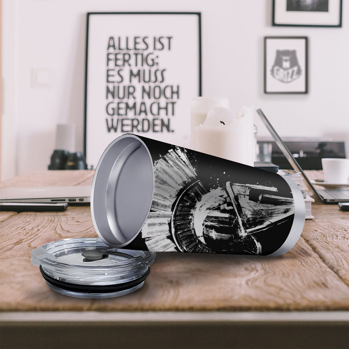 Helmet Ancient Spartan Print Tumbler-grizzshop