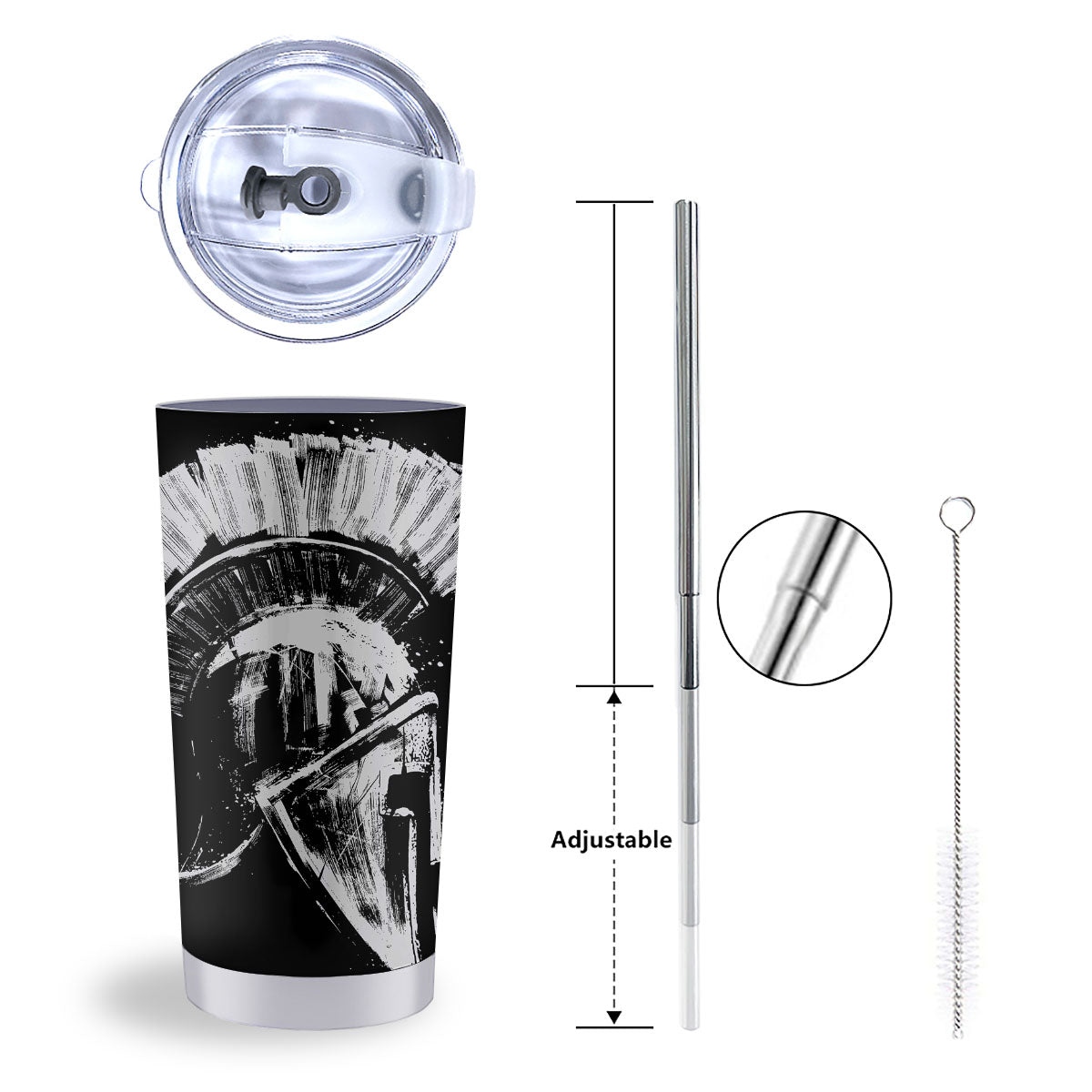 Helmet Ancient Spartan Print Tumbler-grizzshop