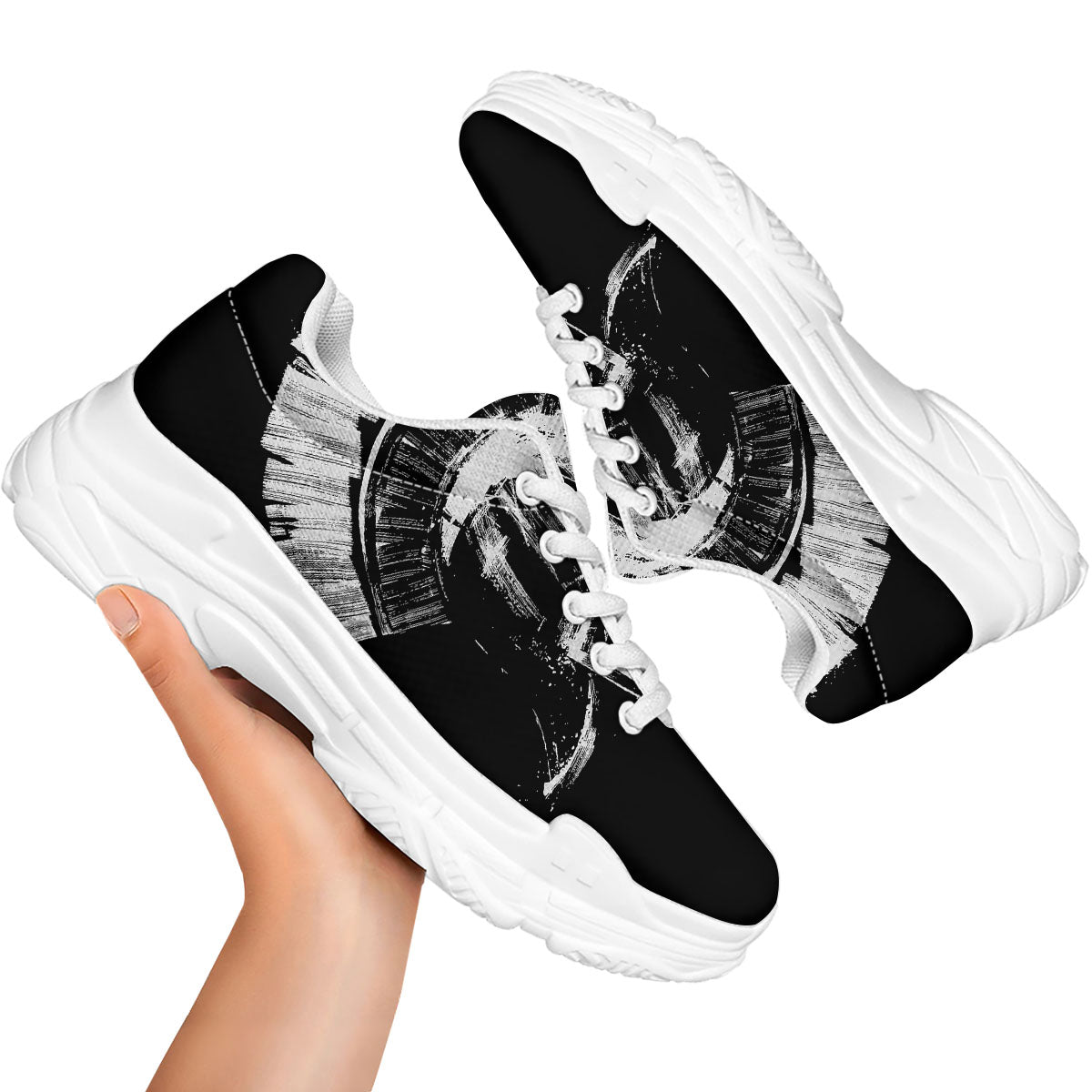 Helmet Ancient Spartan Print White Chunky Shoes-grizzshop