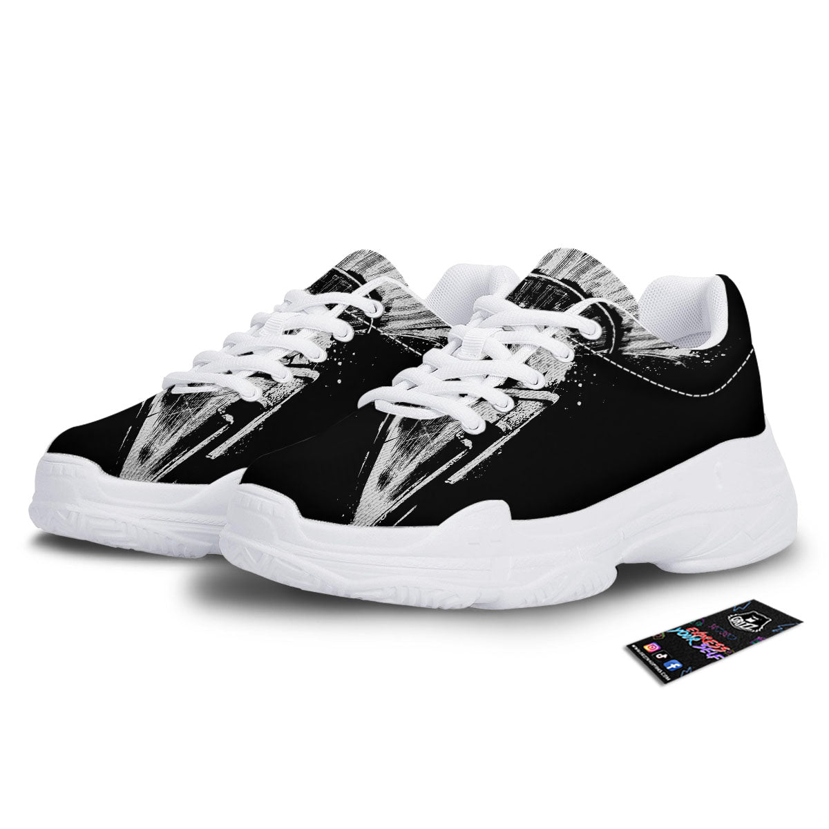 Helmet Ancient Spartan Print White Chunky Shoes-grizzshop