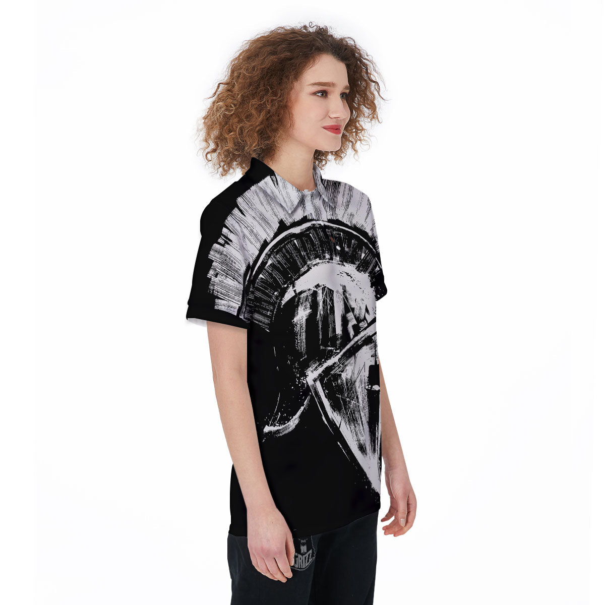 Helmet Ancient Spartan Print Women's Golf Shirts-grizzshop