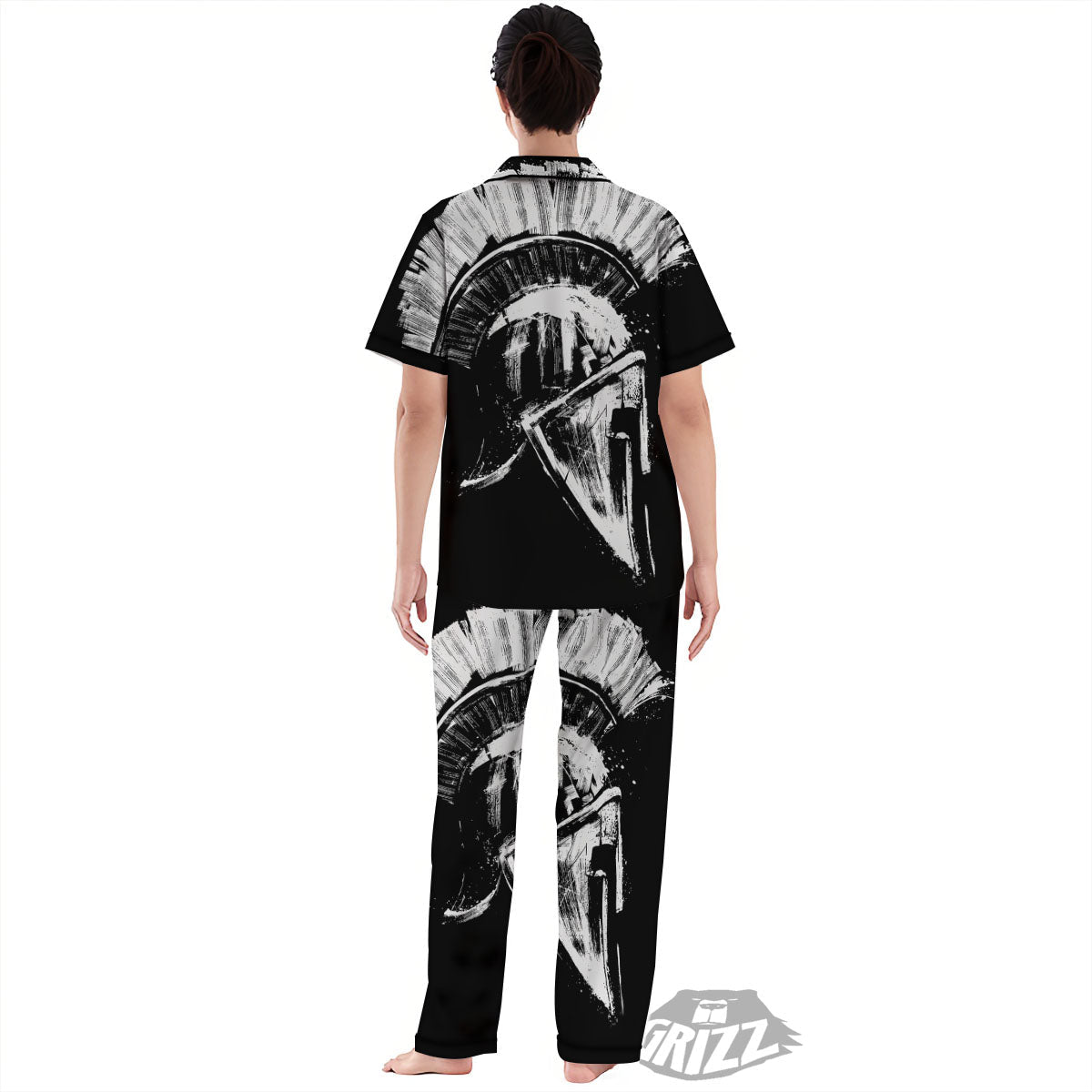 Helmet Ancient Spartan Print Women's Pajamas Set-grizzshop