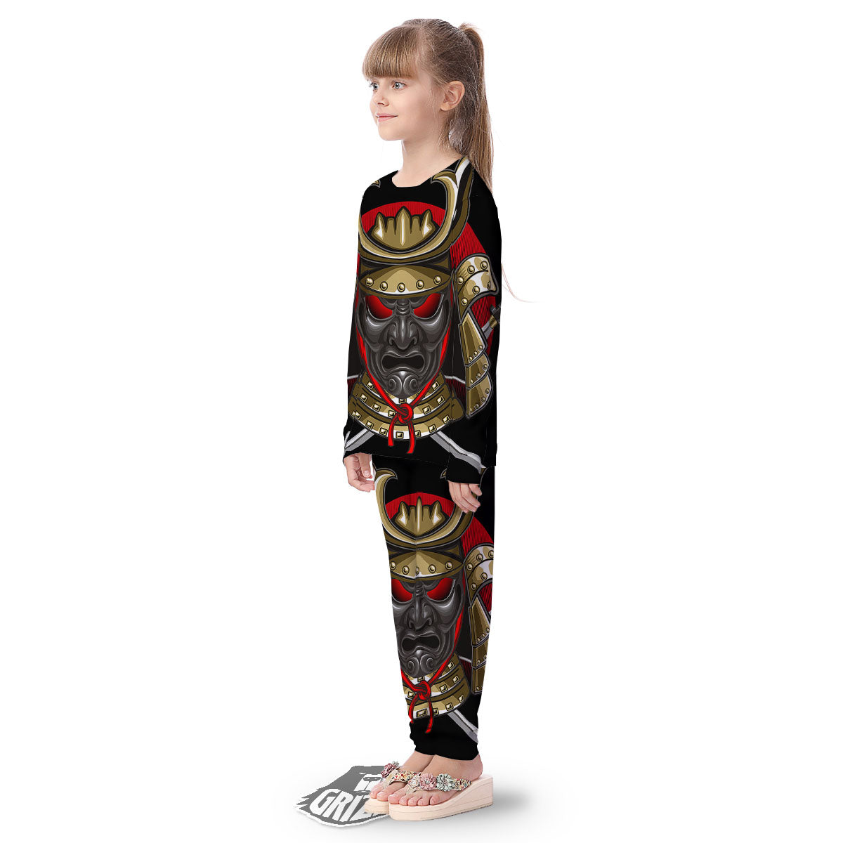 Helmet Japanese Samurai Print Kid's Pajamas-grizzshop