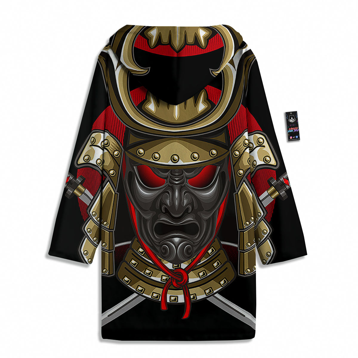 Helmet Japanese Samurai Print Men's Windbreaker Jacket-grizzshop