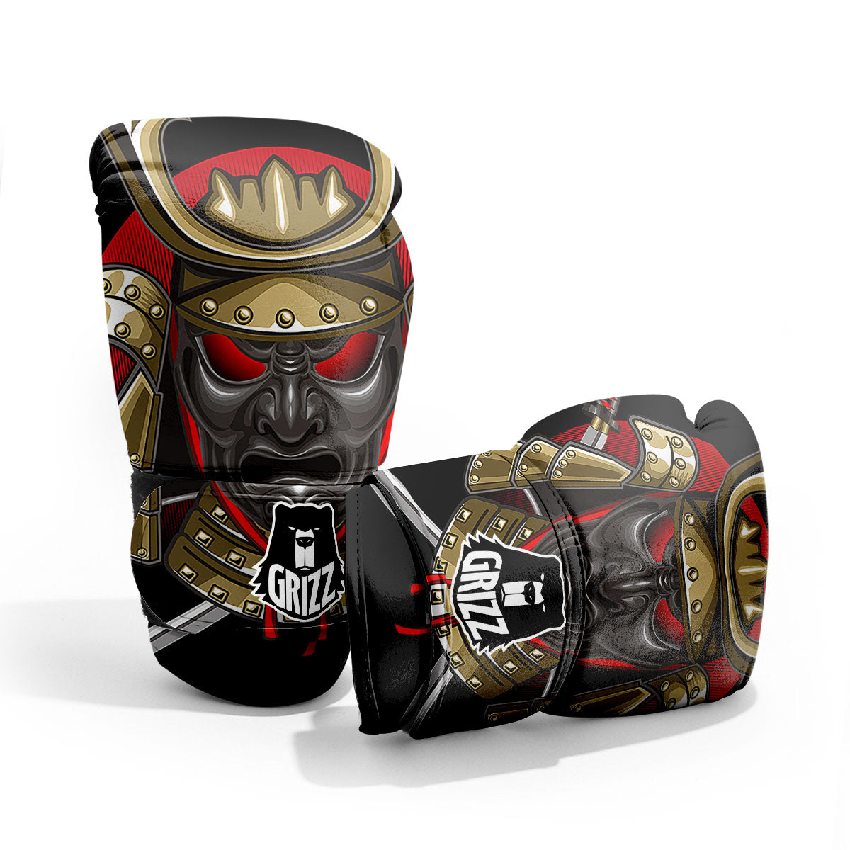 Helmet Japanese Samurai Print Pro Boxing Glove