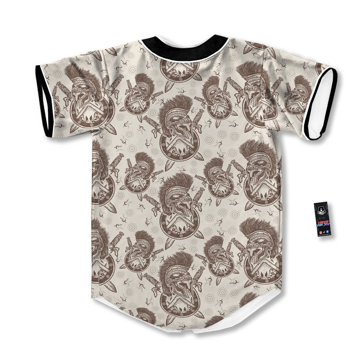 Helmet Spartan Warrior Print Pattern Baseball Jersey-grizzshop