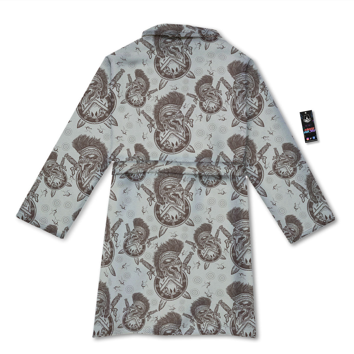 Helmet Spartan Warrior Print Pattern Bathrobe-grizzshop