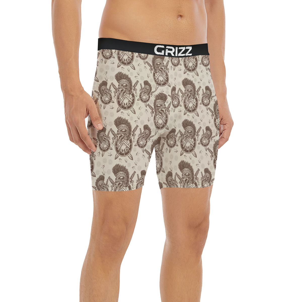 Helmet Spartan Warrior Print Pattern Boxer Briefs-grizzshop