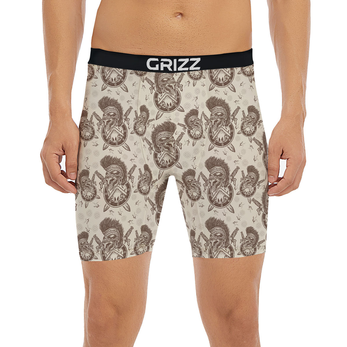 Helmet Spartan Warrior Print Pattern Boxer Briefs-grizzshop