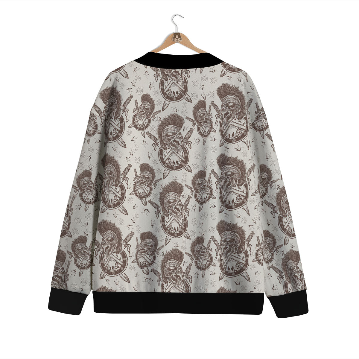 Helmet Spartan Warrior Print Pattern Cardigan-grizzshop