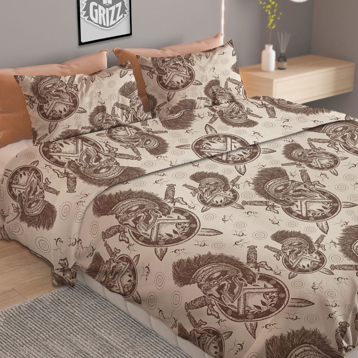 Heartbeat Teal Print Duvet Cover Bedding Set
