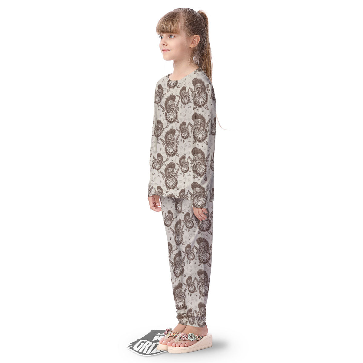 Helmet Spartan Warrior Print Pattern Kid's Pajamas-grizzshop