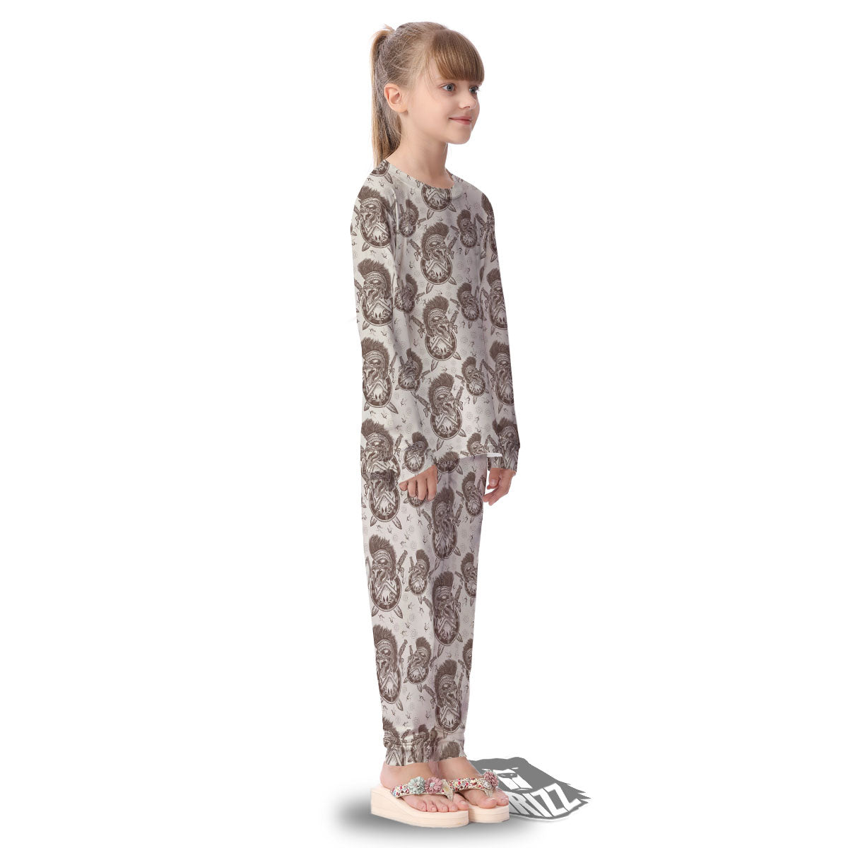 Helmet Spartan Warrior Print Pattern Kid's Pajamas-grizzshop