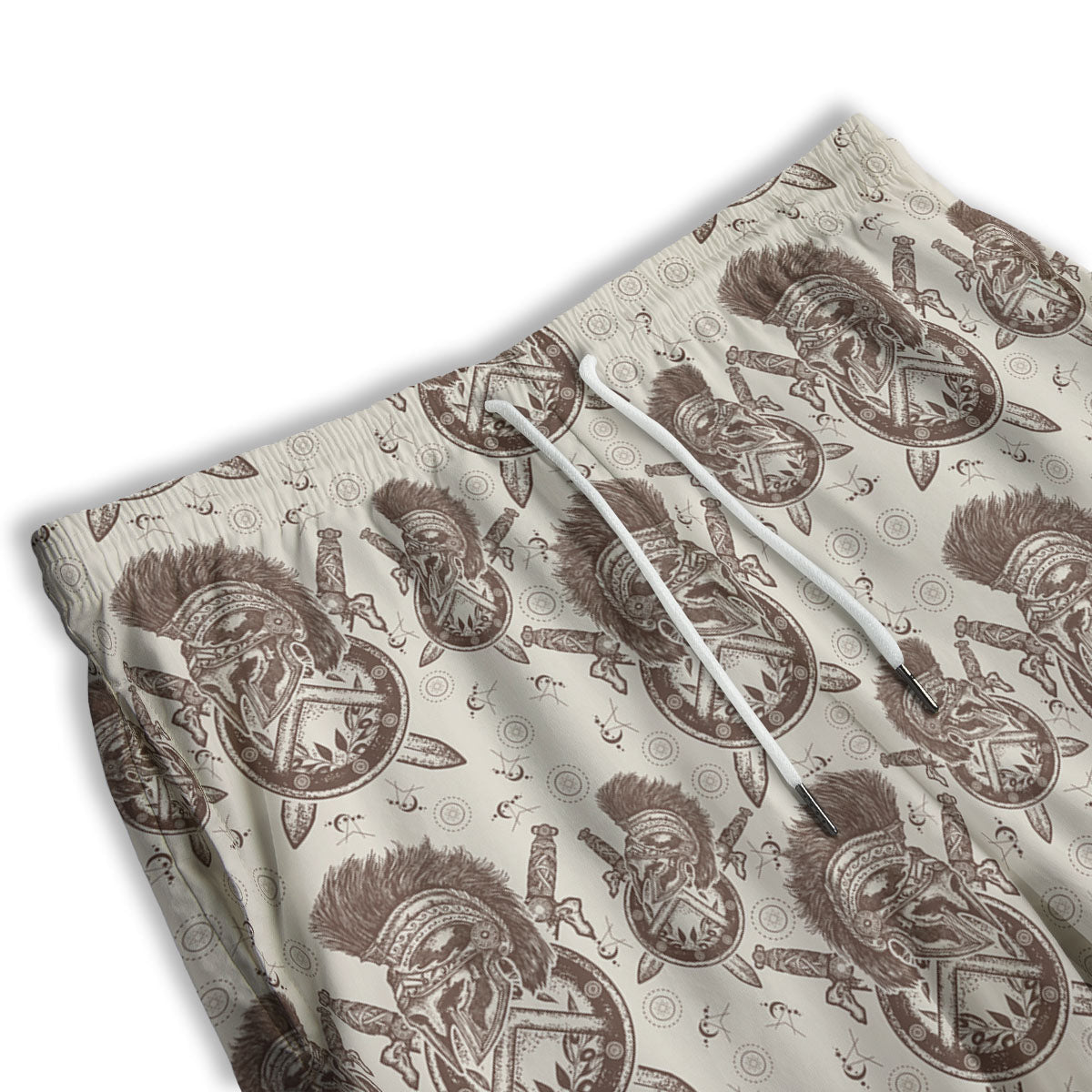 Helmet Spartan Warrior Print Pattern Men's Athletic Shorts