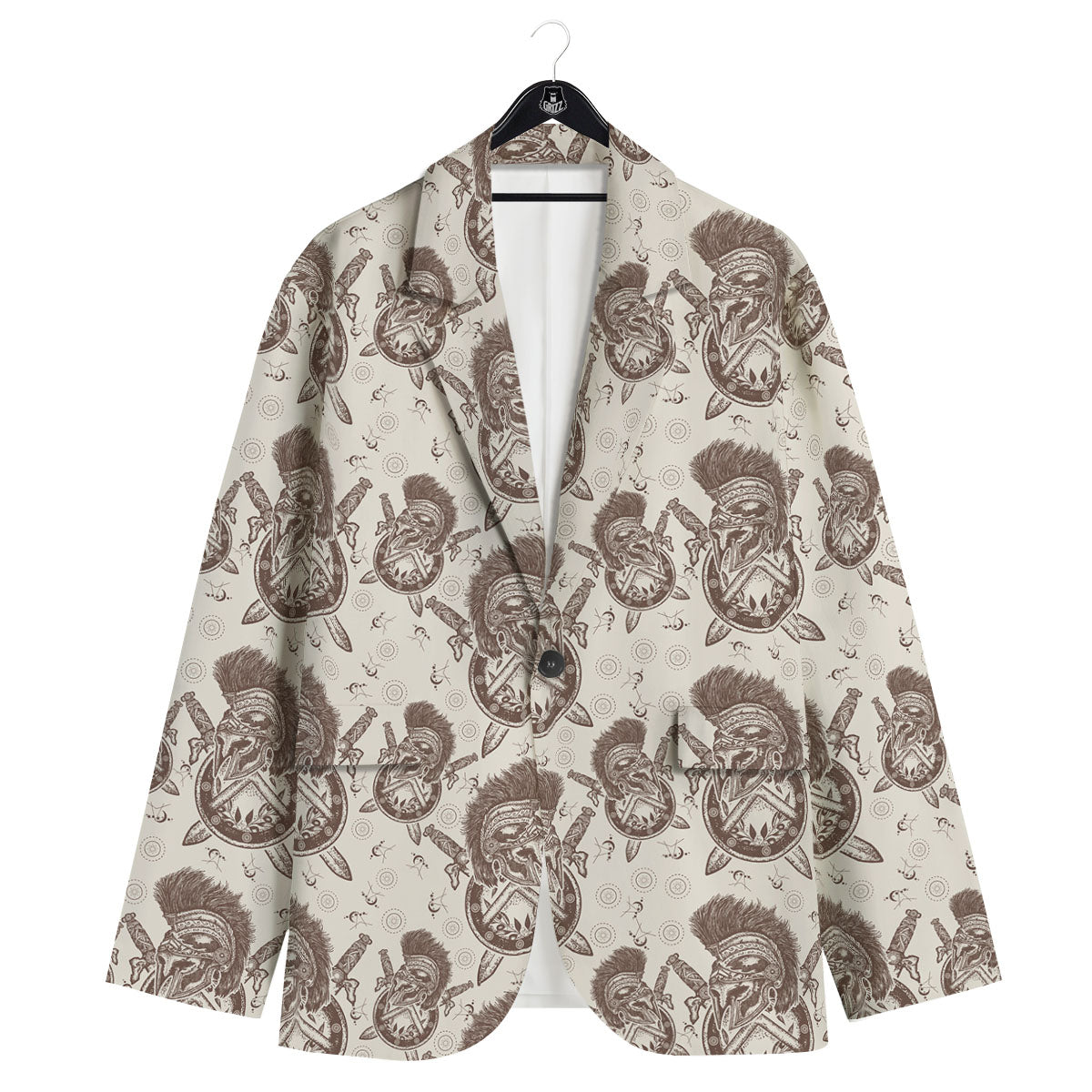 Helmet Spartan Warrior Print Pattern Men's Sport Coat-grizzshop