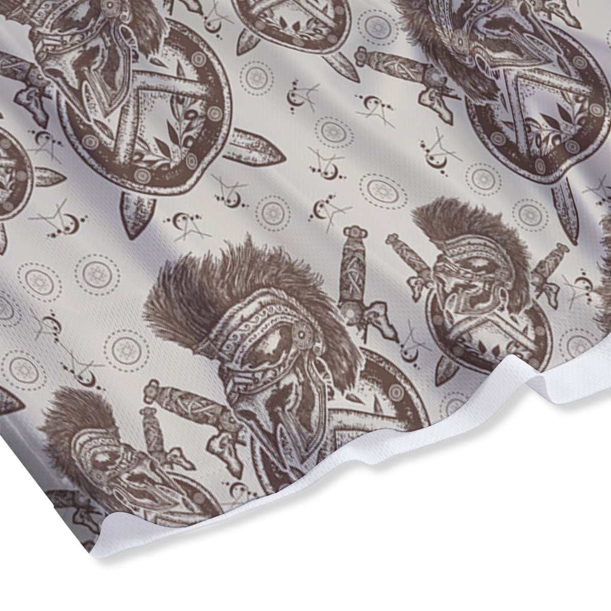 Helmet Spartan Warrior Print Pattern Mesh Shorts