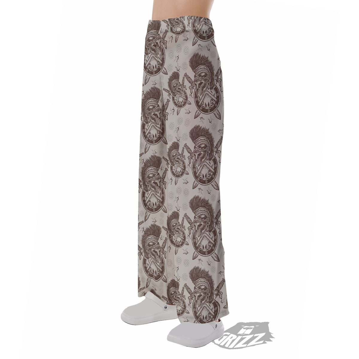 Helmet Spartan Warrior Print Pattern Pajama Pants-grizzshop