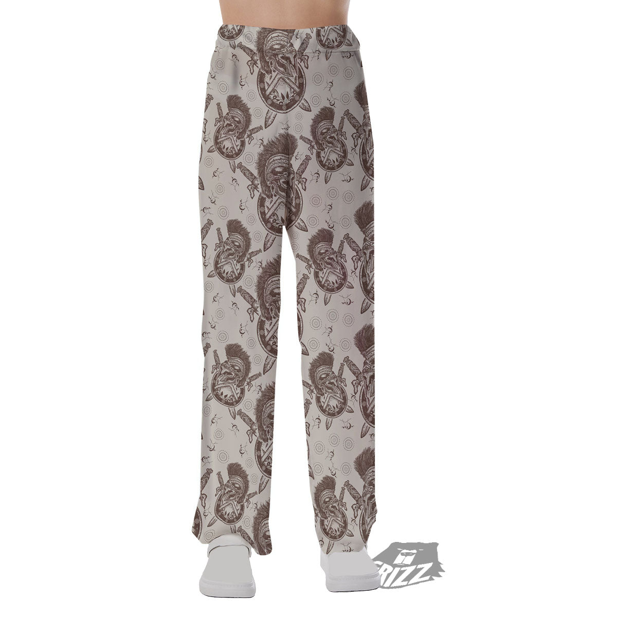 Helmet Spartan Warrior Print Pattern Pajama Pants-grizzshop