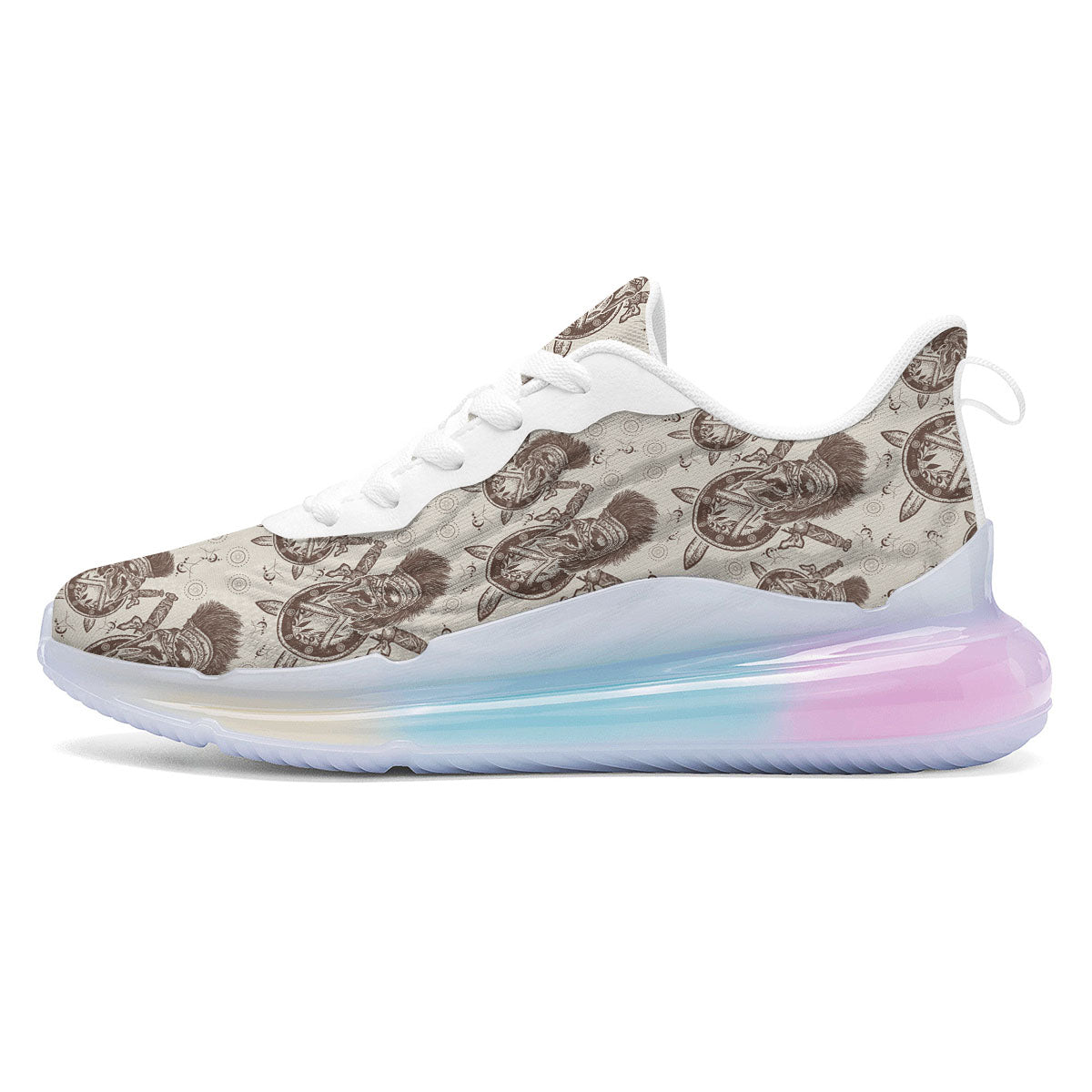 Helmet Spartan Warrior Print Pattern Running Sneakers-grizzshop