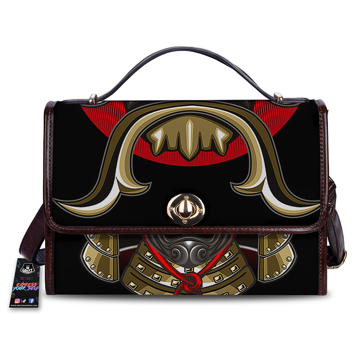 Helmet Japanese Samurai Print Women's Satchel Bag