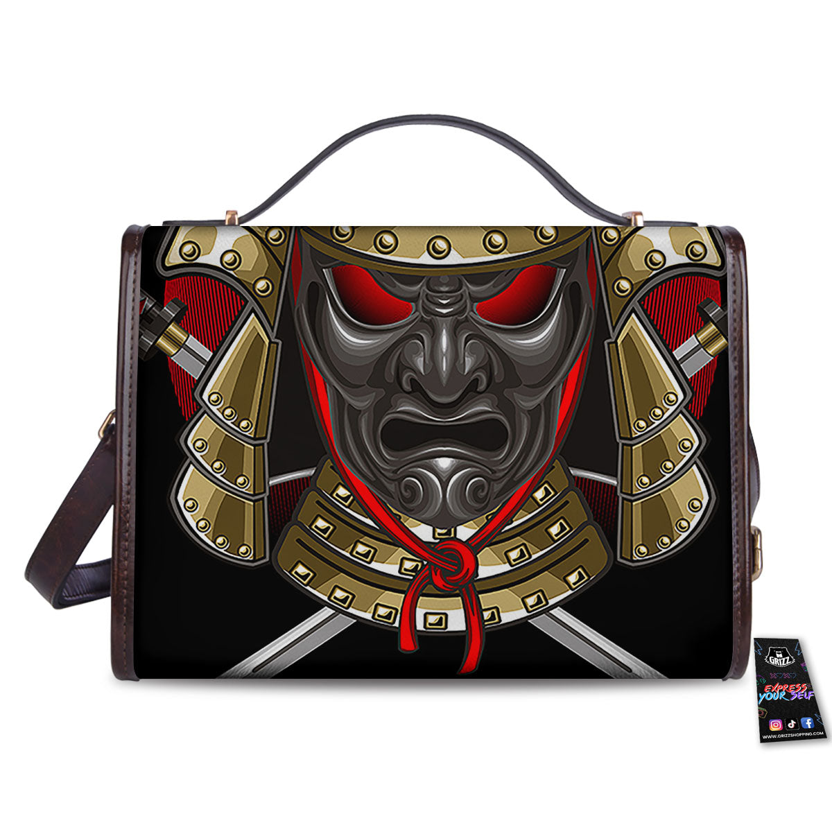 Helmet Japanese Samurai Print Women's Satchel Bag