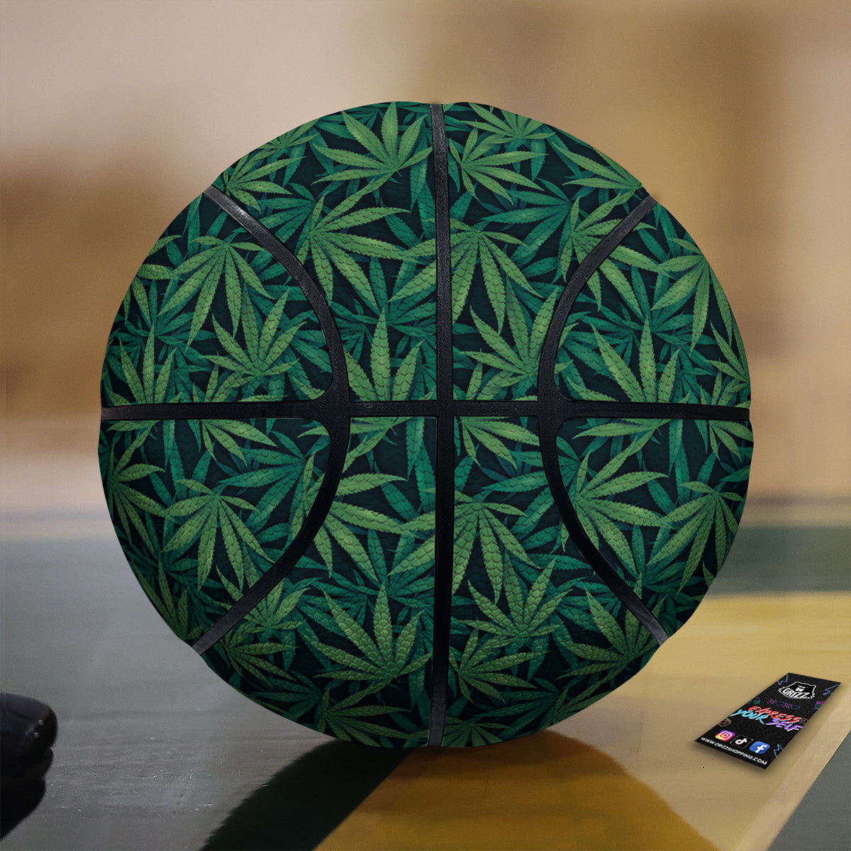 Hemp Dark Green Print Pattern Basketball-grizzshop