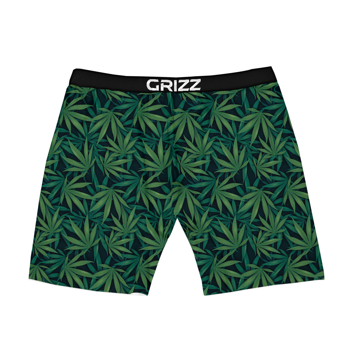 Hemp Dark Green Print Pattern Boxer Briefs-grizzshop