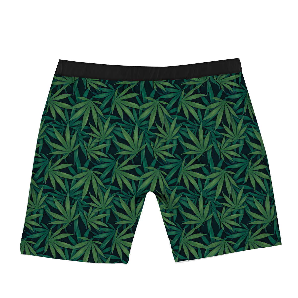 Hemp Dark Green Print Pattern Boxer Briefs-grizzshop