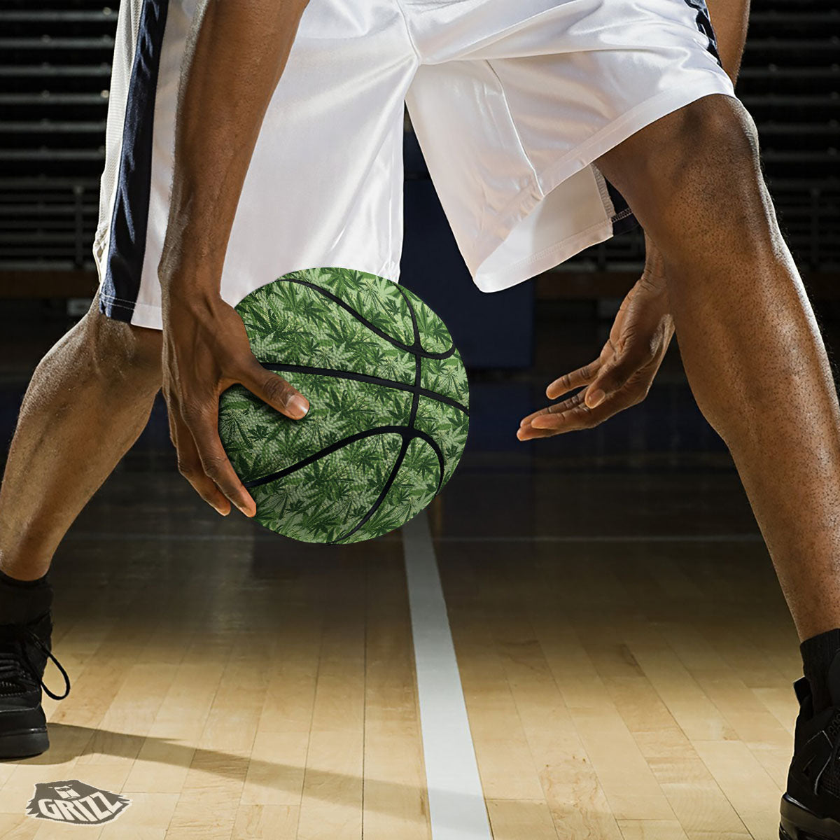 Hemp Leaf Print Pattern Basketball-grizzshop