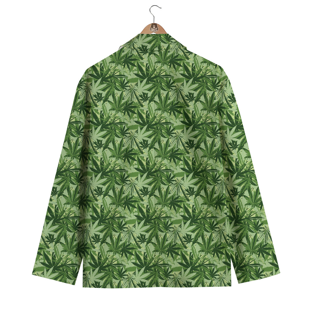 Hemp Leaf Print Pattern Men's Blazer-grizzshop