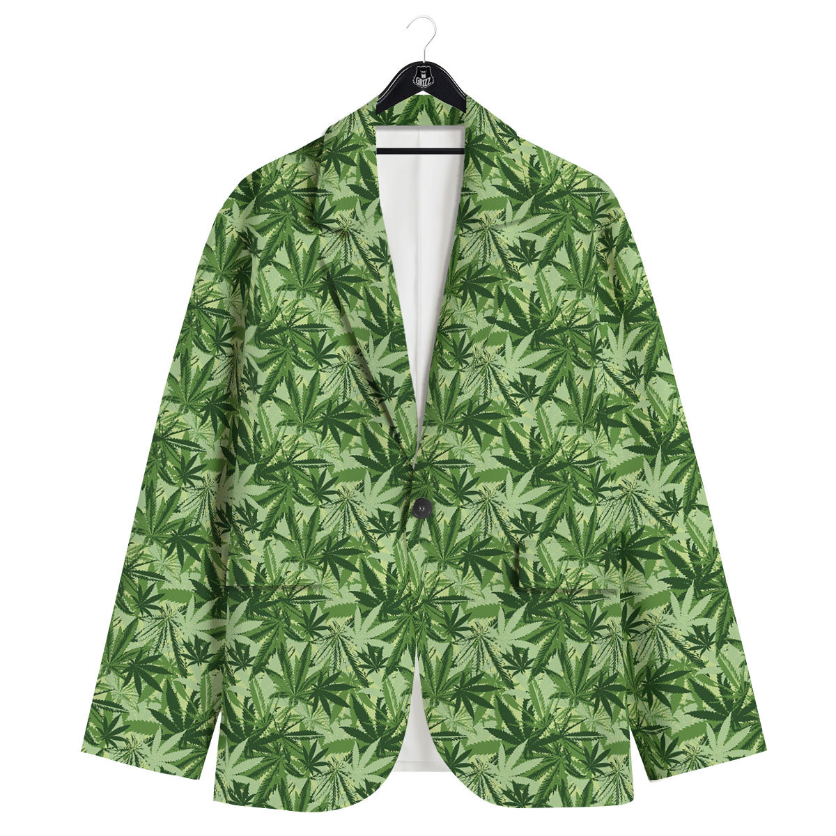 Hemp Leaf Print Pattern Men's Sport Coat-grizzshop