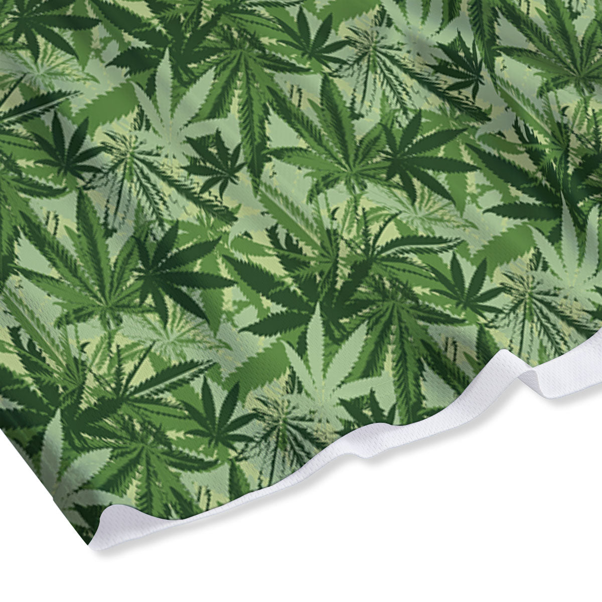 Hemp Leaf Print Pattern Mesh Shorts