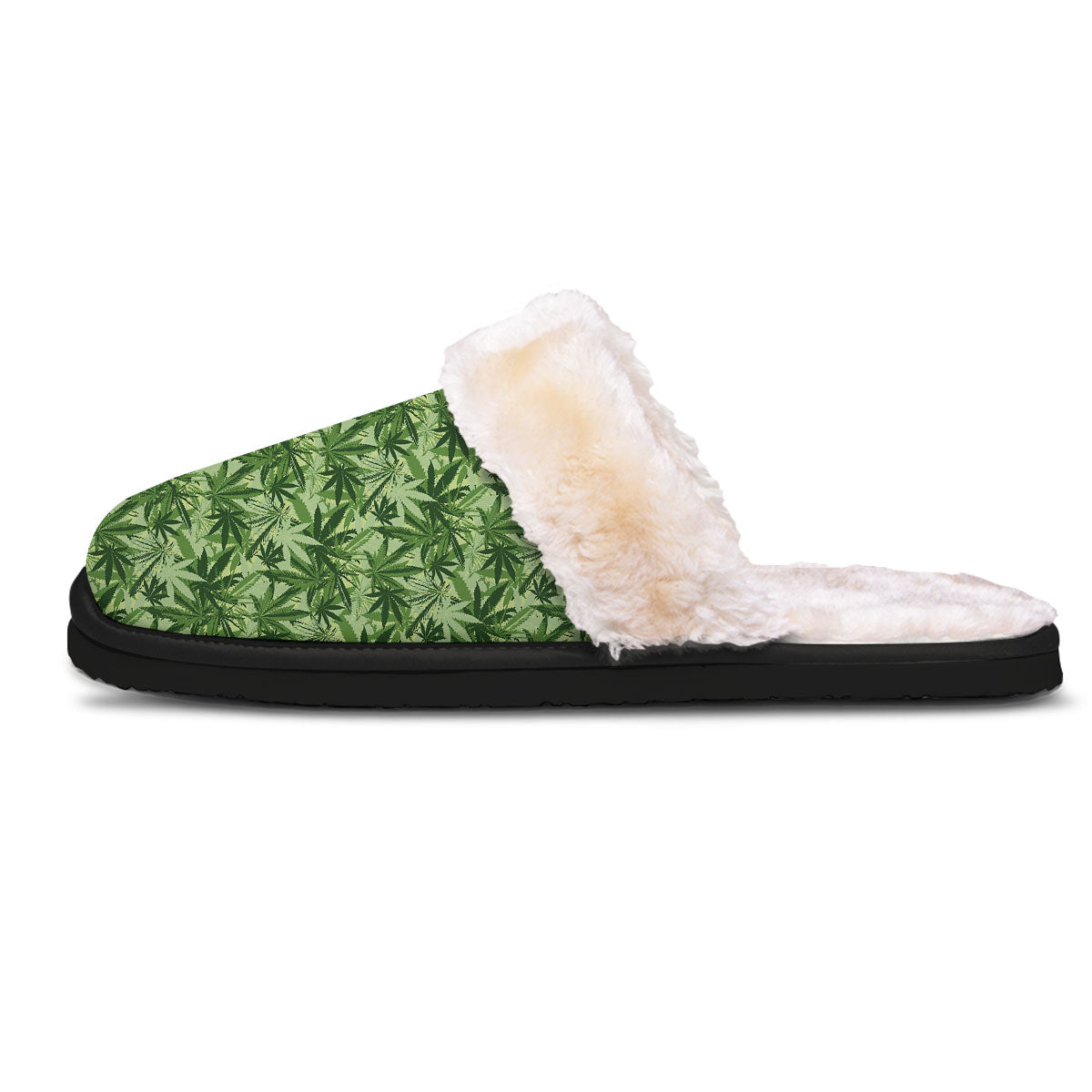Hemp Leaf Print Pattern Slippers-grizzshop