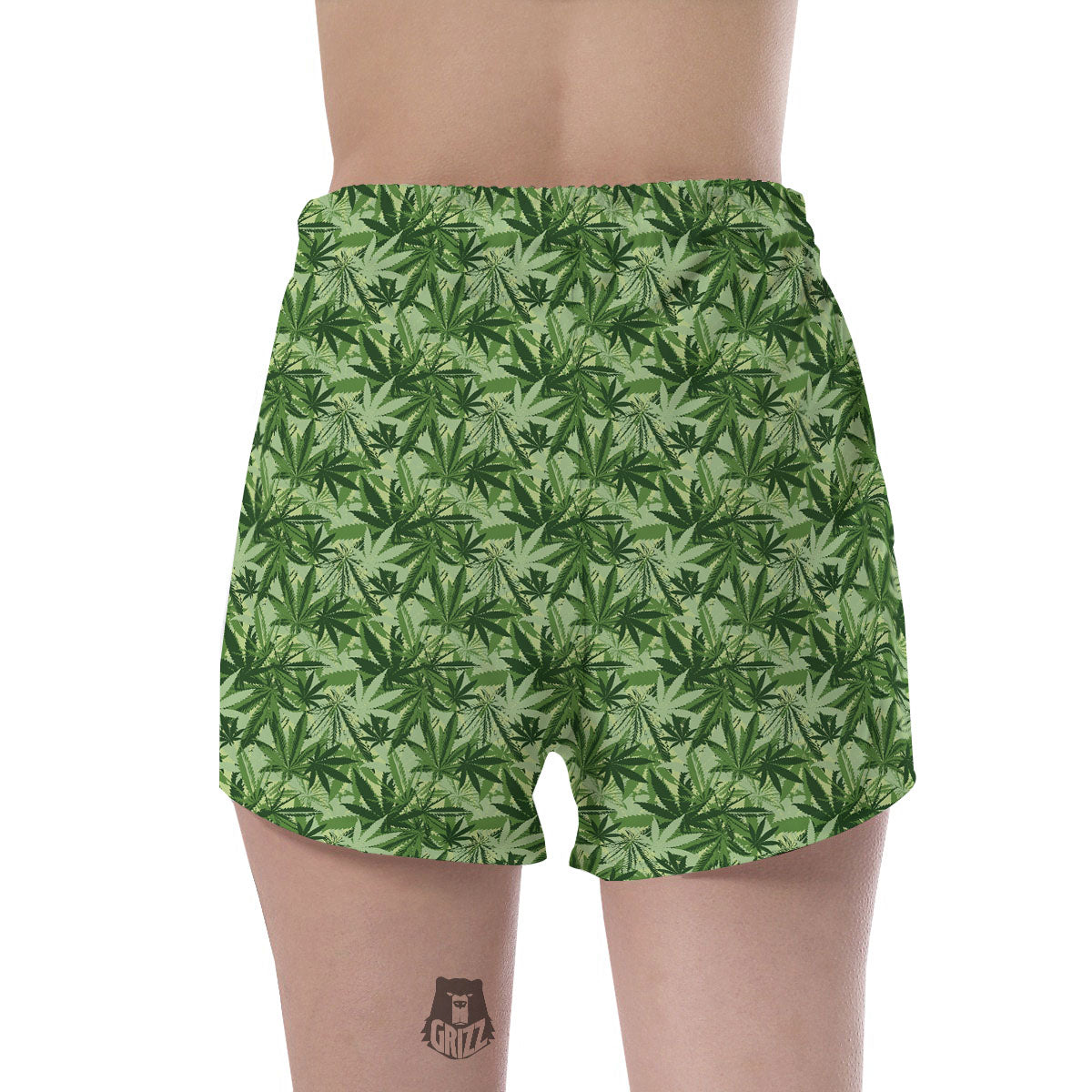 Hemp Leaf Print Pattern Women's Shorts-grizzshop